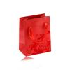 Malá papierová taštička na darček, matný povrch v červenom odtieni, zamatový ornament  Y26.18