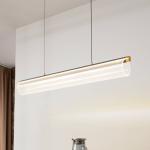 Lucande LED závesné svietidlo Alania, transparentné, kov, 86,5 cm