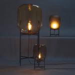 stolová lampa pulpo Oda Small, dymovo sivá/čierna, výška 45 cm