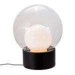 stolová lampa Pulpo Boule Medium, číra/opálová/čierna, sklo
