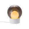 stolová lampa Pulpo Boule Small, dymovo sivá/opálová/biela, sklo