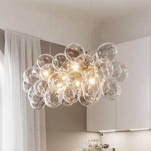 By Rydéns Gross Závesné svetlo Bar, mosadz/čierna, 80 cm, sklo