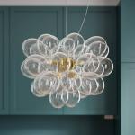 By Rydéns Gross závesné svetlo, mosadz/čierna, Ø 50 cm, sklo