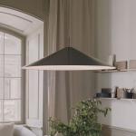 New Works LED závesná lampa Brolly, Ø 90 cm, čierna, hliník