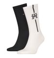 TOMMY HILFIGER - 2PACK TH monogram logo pánske ponožky black