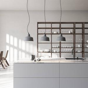 Závesné svietidlo Karman Gangster, sivé, Ø 28 cm, keramika, E27