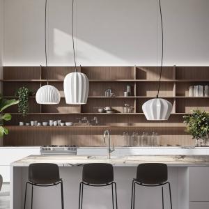 Závesné svietidlo Karman Sahara, biele, Ø 23 cm, keramika, E27