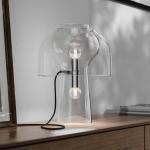 Karman stolová lampa Lilly, transparentná, výška 48 cm, sklo