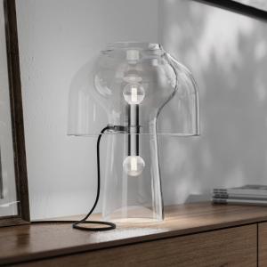 Karman stolová lampa Lilly, transparentná, výška 48 cm, sklo