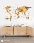 Nástenná drevená mapa sveta 3D, ručne vyrábaná, 300x150cm Natur artem