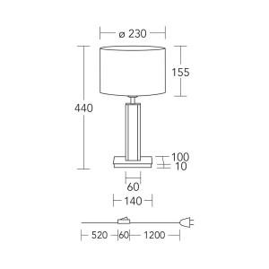HerzBlut stolová lampa Karl K, okrúhla, drevo, biela, 44 cm, E27