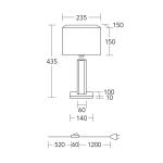 HerzBlut stolová lampa Karl G, hranatá, drevo/granit, biela, E27