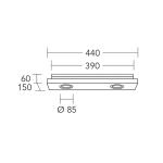 Stropné svietidlo HerzBlut Lennon, 44 cm, 2 svetlá, drevo, GU10