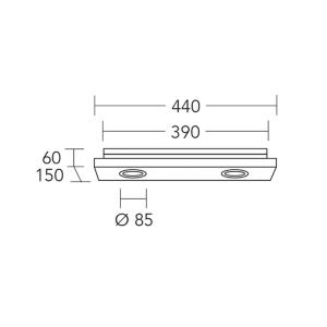 Stropné svietidlo HerzBlut Lennon, 44 cm, 2 svetlá, drevo, GU10
