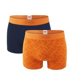 LEVI`S - boxerky 2PACK Levi`s men headline logo orange & navy combo - limitovaná edícia