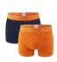 LEVI`S - boxerky 2PACK Levi`s men headline logo orange & navy combo - limitovaná edícia