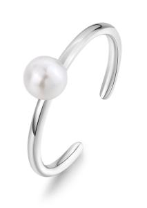 S`Agapõ Oceľový otvorený prsteň s umelou perlou Wisdom SWI31