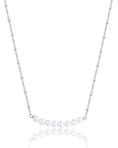 S`Agapõ Elegantný oceľový náhrdelník s umelými perlami Wisdom SWI10