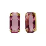 Victoria Cruz Elegantné pozlátené náušnice s vínovým kryštálom Inspire A4686-28DT