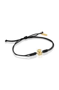 Tous Čierny kabala náramok so zlatým medvedíkom 1004025100