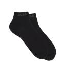 BOSS - ponožky 2PACK quarter čierne s tkaným logom BOSS