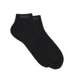 BOSS - ponožky 2PACK quarter čierne s tkaným logom BOSS