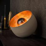 Stolná lampa Atlanta, svetlo sivá/kovová, Ø 28 cm, kov