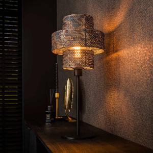 Stolová lampa Lantern, čierna/vypaľovaná, výška 58 cm, kov