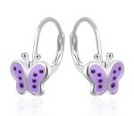 Agato Strieborné dievčenské náušnice s motýlikmi AGT-ED017L