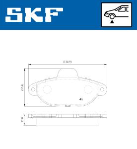 SKF Sada brzdových platničiek kotúčovej brzdy VKBP 80162 E