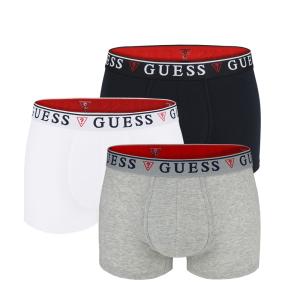 GUESS - 3PACK cotton stretch čierne, sivé a biele boxerky