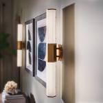 Nástenné svietidlo LED Facet Dual, mosadz, 2 svetlá, šírka 66 cm