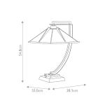 Stolová lampa Pomeroy, výška 55 cm, bronz, sklo, oceľ