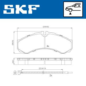 SKF Sada brzdových platničiek kotúčovej brzdy VKBP 80422 E