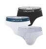 LACOSTE - 3PACK slipy Lacoste ultra comfortable stretch cotton black, white, gray