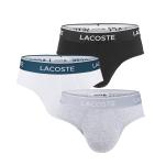 LACOSTE - 3PACK slipy Lacoste ultra comfortable stretch cotton black, white, gray