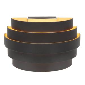 Nástenné svietidlo Scudo, čierne, šírka 20 cm, hliník, G9