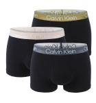 Calvin Klein - boxerky 3PACK modern structure eco firiendy black with gray & olive leaves waist - limitovaná edícia