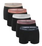 CALVIN KLEIN - boxerky 5PACK black with burgundy & turquise color waist - special limited edition