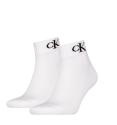 CALVIN KLEIN - 2PACK CK jeans monogram biele quarter ponožky - limitovaná edícia