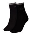 CALVIN KLEIN - ponožky 2PACK Shiny logo black color short - limitovaná edícia