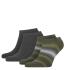 TOMMY HILFIGER - 2PACK TH little stripes olive pánske členkové ponožky