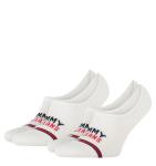 TOMMY HILFIGER - 2PACK Tommy jeans vintage biele neviditeľné ponožky z organickej bavlny