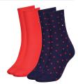 TOMMY HILFIGER - 2PACK red & navy dots ponožky