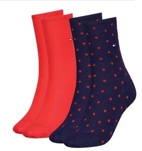 TOMMY HILFIGER - 2PACK red & navy dots ponožky