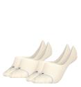 TOMMY HILFIGER - 2PACK textured open stripe biele neviditeľné ponožky