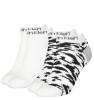 CALVIN KLEIN - 2PACK white leopard členkové ponožky