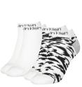 CALVIN KLEIN - 2PACK white leopard členkové ponožky