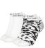 CALVIN KLEIN - 2PACK white leopard členkové ponožky