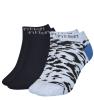 CALVIN KLEIN - 2PACK denim melange leopard členkové ponožky